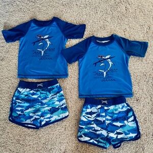 MATCHING Toddler Blue Shark Swim Set
